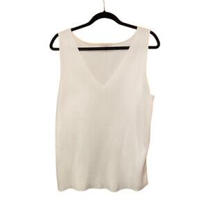 LOFT - White Ribbed Tank Top - Womens XL - Great Condition!